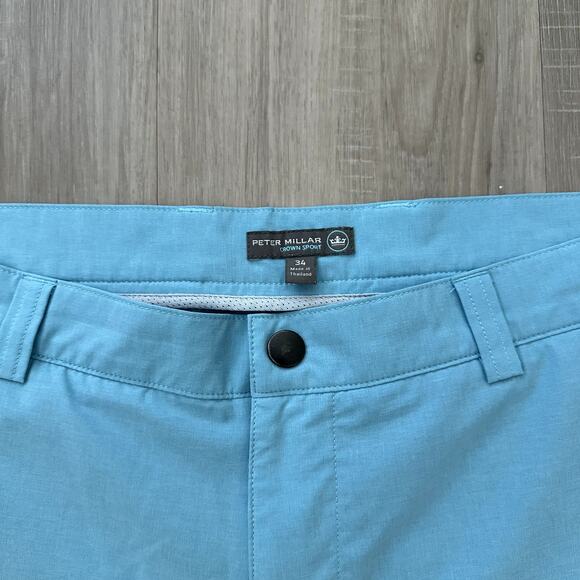 Peter Millar Crown Sport Performance Golf Short Grotto Blue Size 34 MS19EP01 - Picture 2 of 8